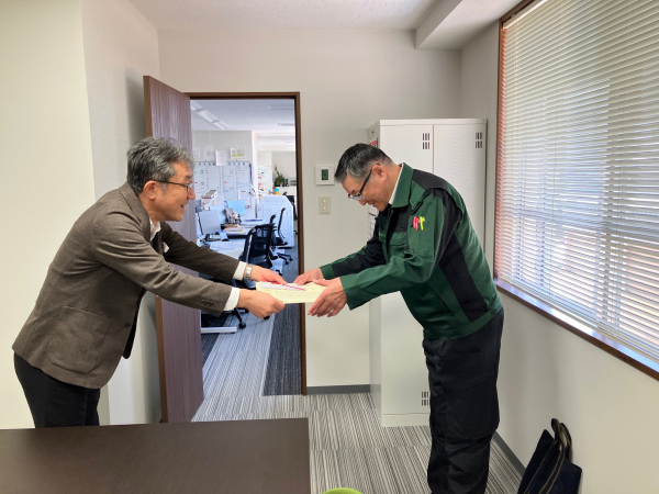東鉄工業株式会社より感謝状授与